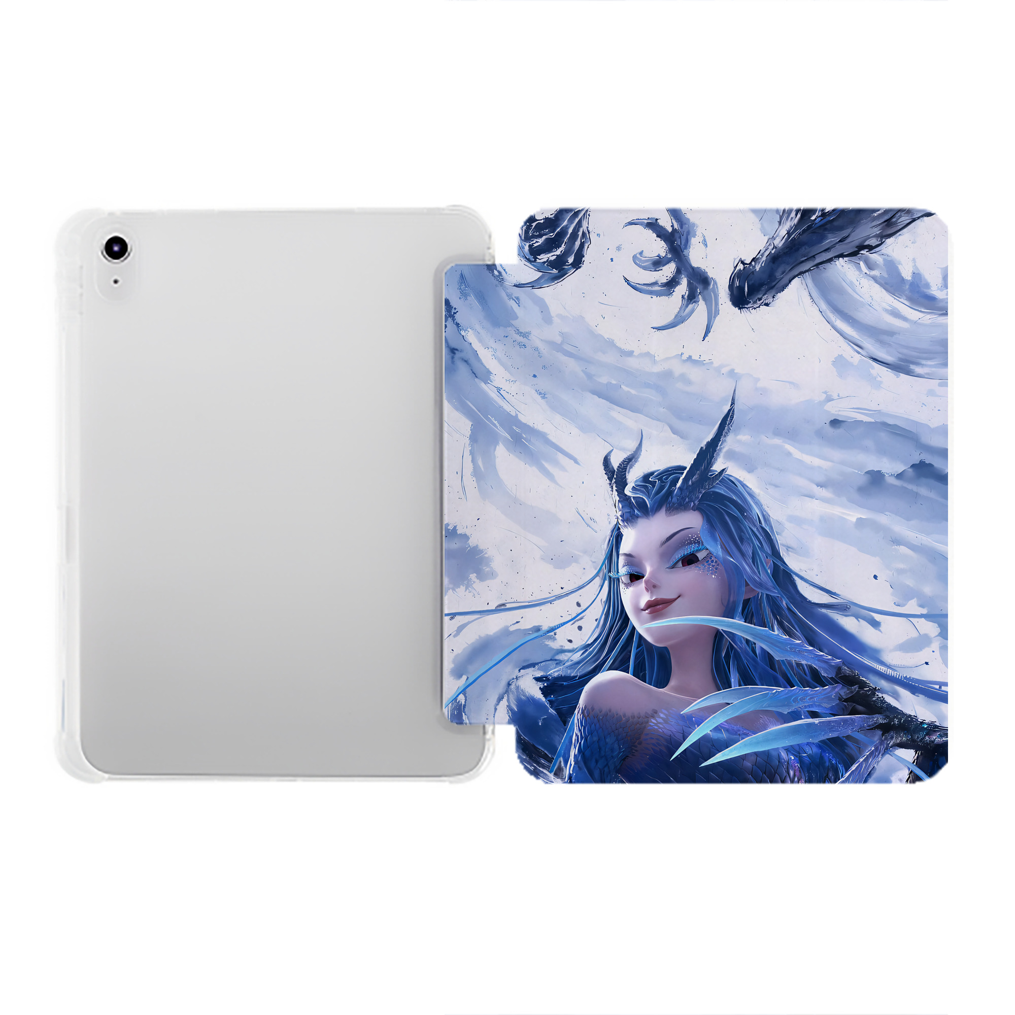（画像用） Ne Zha 2 ナタ 魔童の大暴れ IPad ケース ペン収納付き 三つ折りスタンド PUレザー×シリコン 対応機種9.5/10.5/10.9インチ